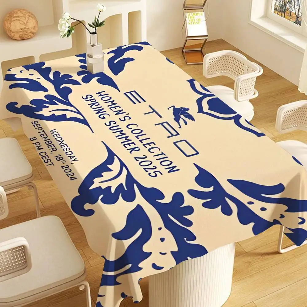 Classic Design E-Etro Waterproof Rectangle Tablecloth Fiesta Home Decor Dining Room Decor Reusable Table Cover Party Supplies