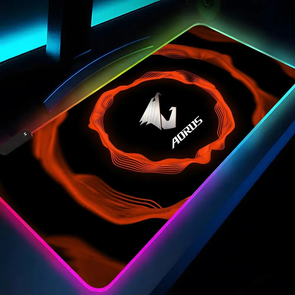 Aorus Large Mouse Pad Rgb Xxl Laptop Mat Gaming Mousepad Backlit Keyboard Gamer Girl Table Pads Desk