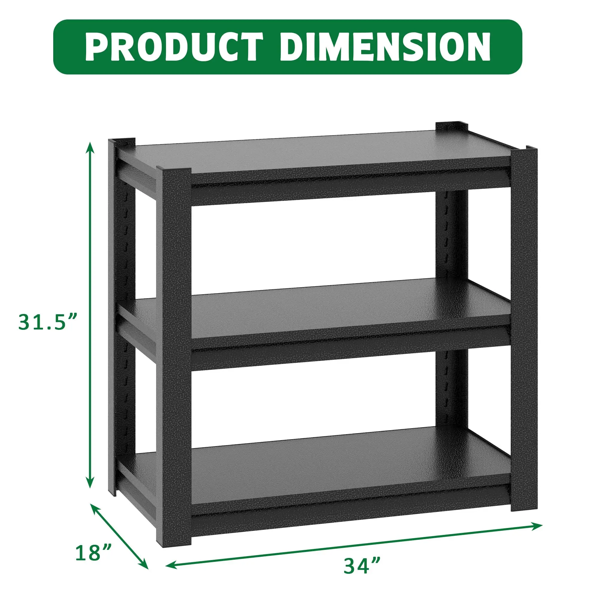20-30 Gallon Aquarium Stand Metal Frame Fish Tank Stand, Adjustable 3-Tier Fish Tank Rack Shelf for Home Office,34