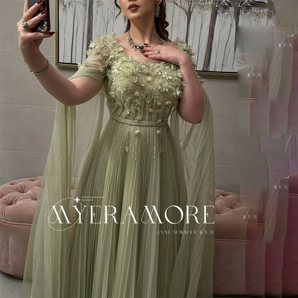 

Elegant Square Neck Evening Dress for Women Prom Dress Applique Belt Sleeveless Formal Occasion Cocktail Party Gowns Customized