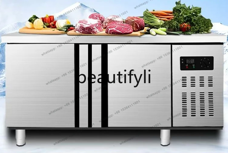 Commercial stainless steel, single temperature cabinet workbench, freezing, kitchen bedroom console fresh-keeping and freezing