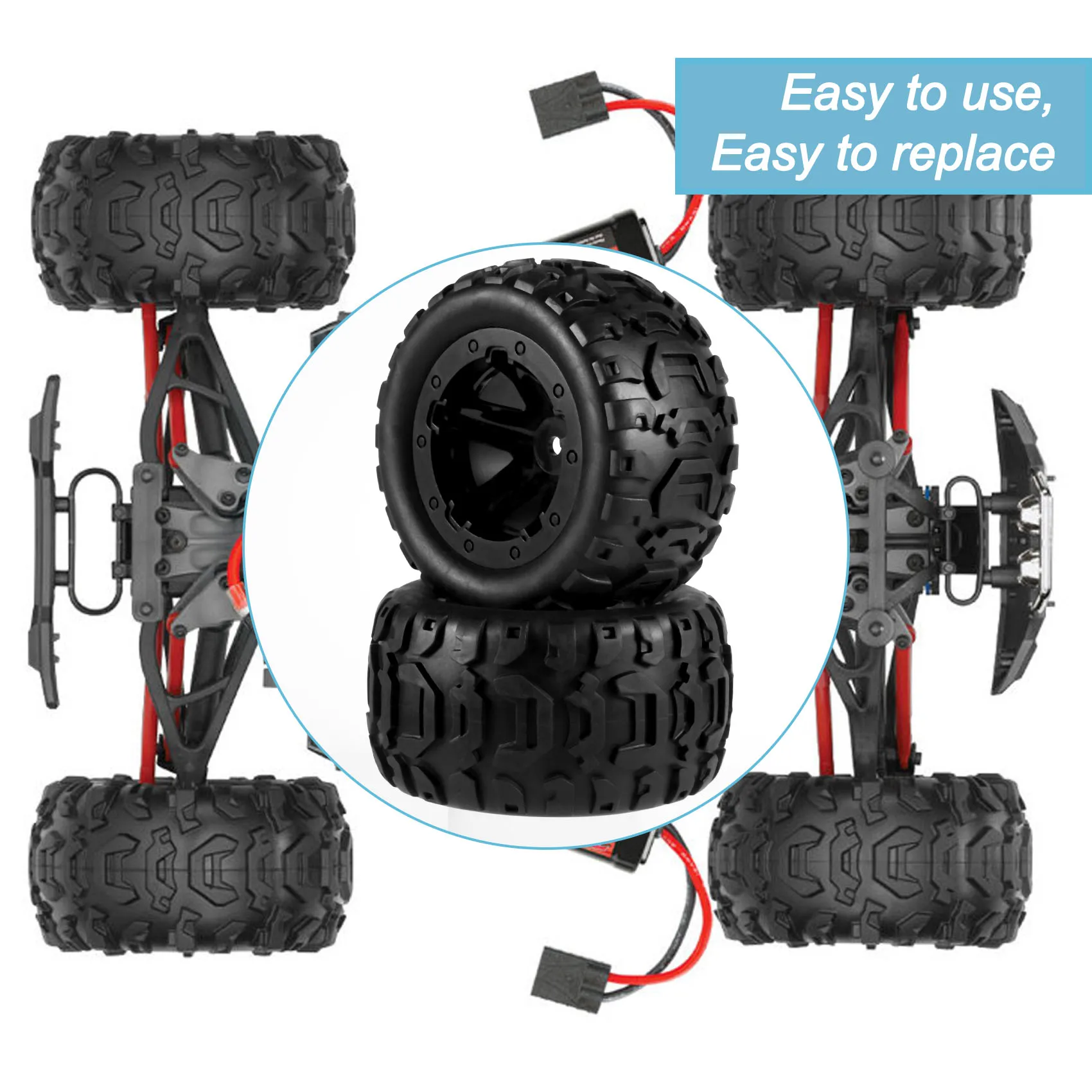 BEDW-4Pcs Large Tire Widening Tyre Wheel For Wltoys 144001 124016 124018 124019 12428 Haiboxing 16889 RC Car Upgrade Parts