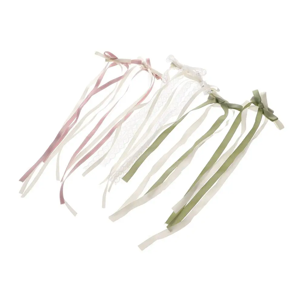 Hair Barrettes Headwear Lolita Braiding Hair Tool Korean Style Headwear Balletcore Hair Clip Bow Hairpin Ribbon Hairpin
