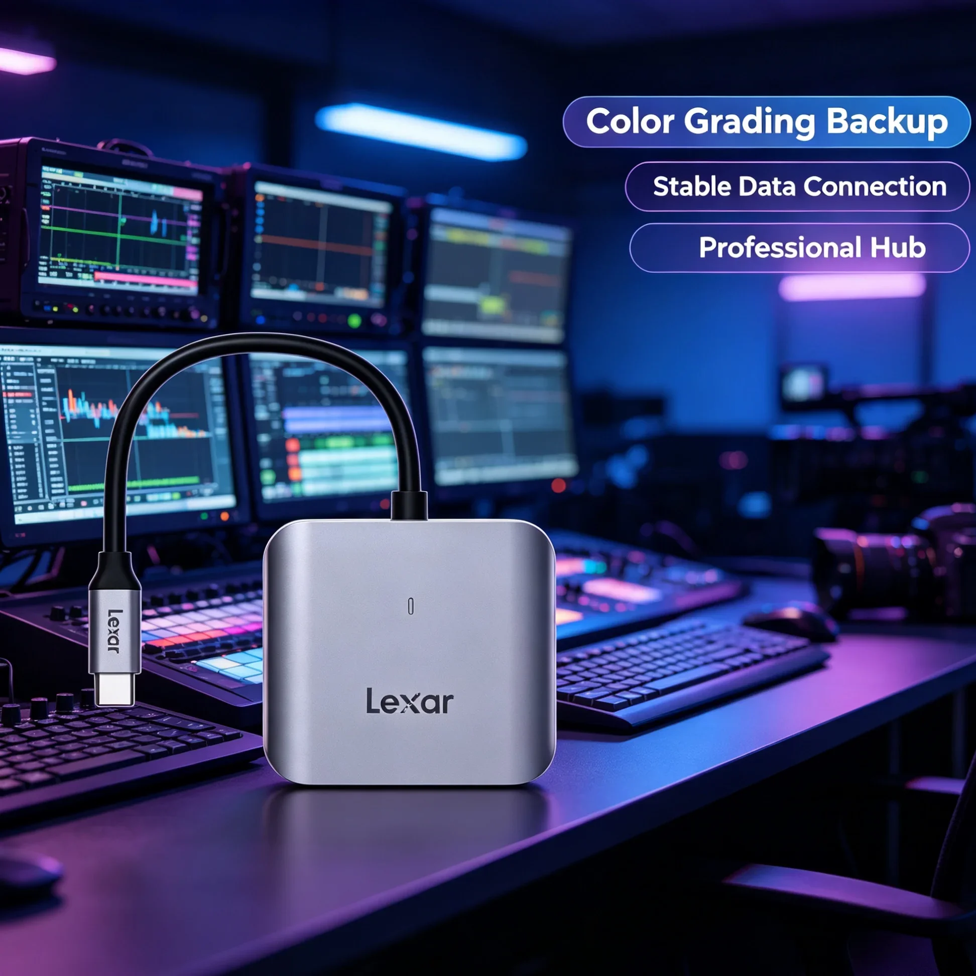 CFexpress Type B Card Reader for Videographers USB 3.2 Gen 2 10Gbps USB C Fast Transfer CFE Reader 8K RAW Photo Laptop PC