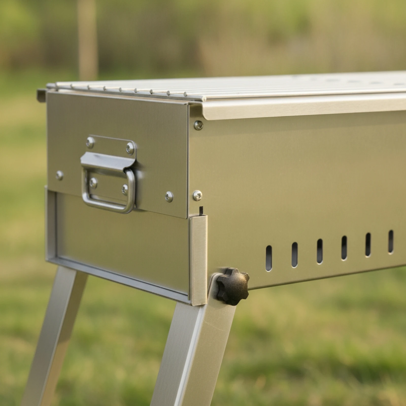 Stainless Steel Charcoal Grill Ventilated Portable Charcoal Grill Rust-Resistant Long-Lasting for Campers, Camping