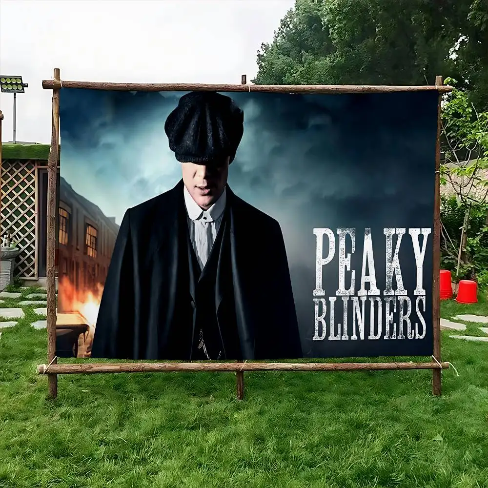 Movie P-Peaky B-Blinders Small Size Cheerleading Banner Hand Pulled Flag Outdoor Atmosphere Flags