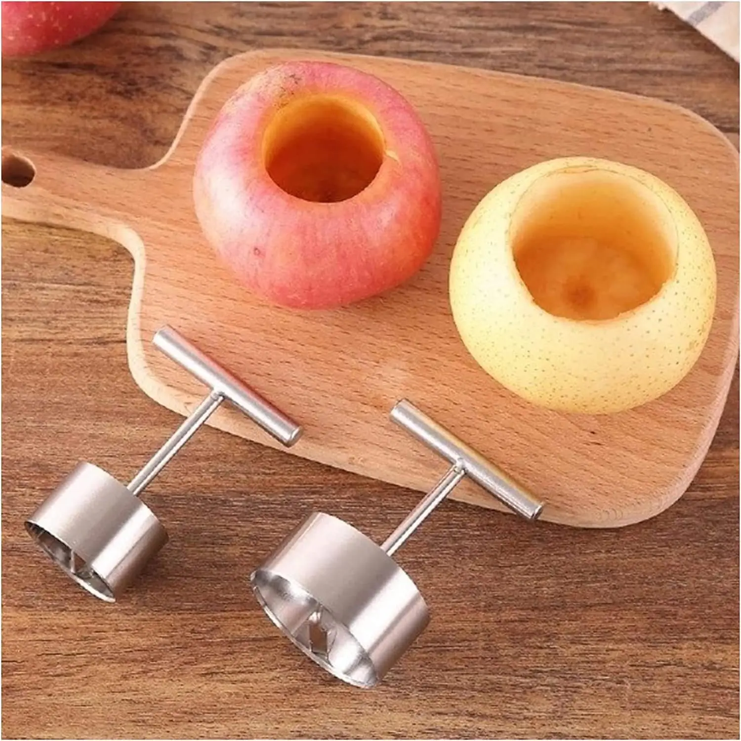Pear core remover, fruit coring tool, apple corer, pit remover, hole digger - view 5