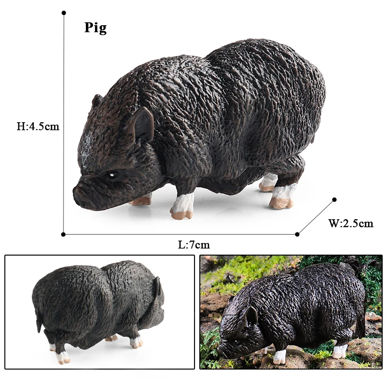 Oenux Geflügel Nutztiere Modell Simulation Schwein Schweine Sau Stachelschwein Wildschwein Actionfiguren Figur Schönes pädagogisches Kinderspielzeug – Detail 12