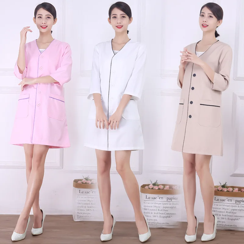 Beauty Salon Beautician Overalls Short Dress Beauty Uniform Spa Hotel Front Desk Salon Uniform Therapist Grooming Work Clothes