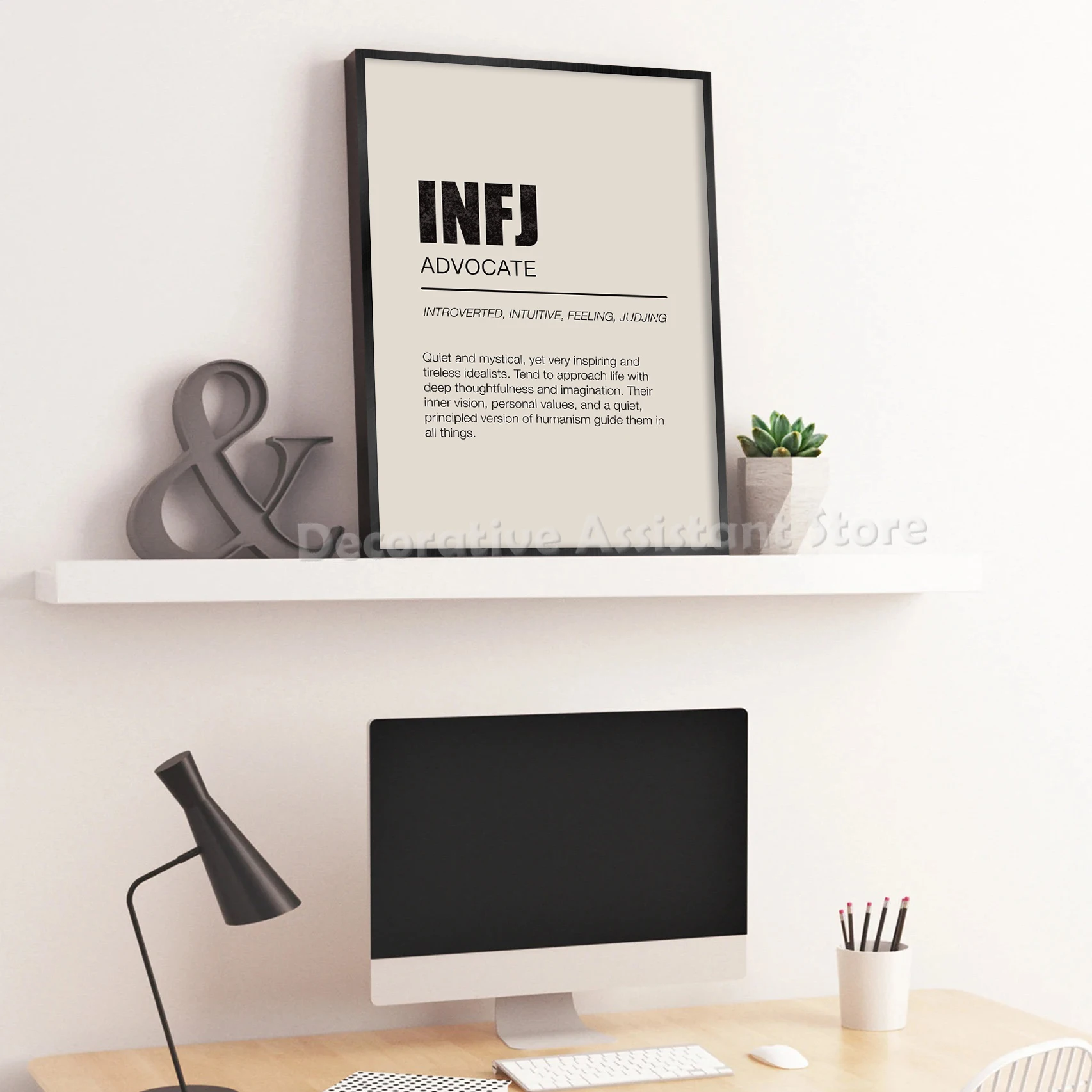 بيان شخصية مطبوعات فنية ملصقات MBTI اختبار شخصية بسيطة لوحة قماشية نفسية ديكور غرفة المشورة