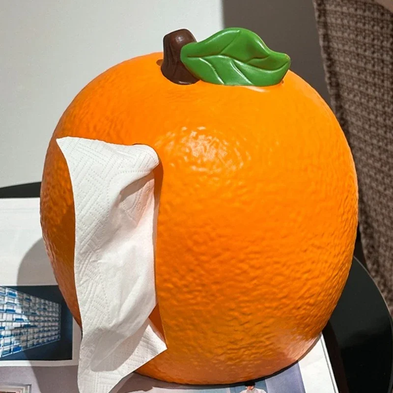 Creative simulation orange tissue box, living room TV cabinet decoration, housewarming, new home gift, home desktop carton