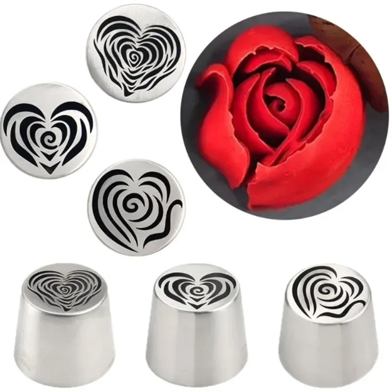 Stainless Steel Oversized Russian Piping Rose Pattern Icing Pastry Nozzle Marshmallow Flower Cream Nozzle Kitchen Pastry Tool