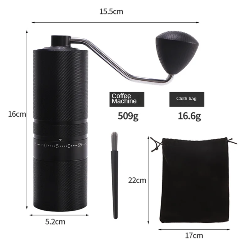 SANQ مطاحن القهوة اليدوية باستخدام الحاسب الآلي الفولاذ المقاوم للصدأ الأساسية قابل للتعديل آلة طحن حبوب القهوة اليدوية للمكتب المنزلي في الهواء الطلق