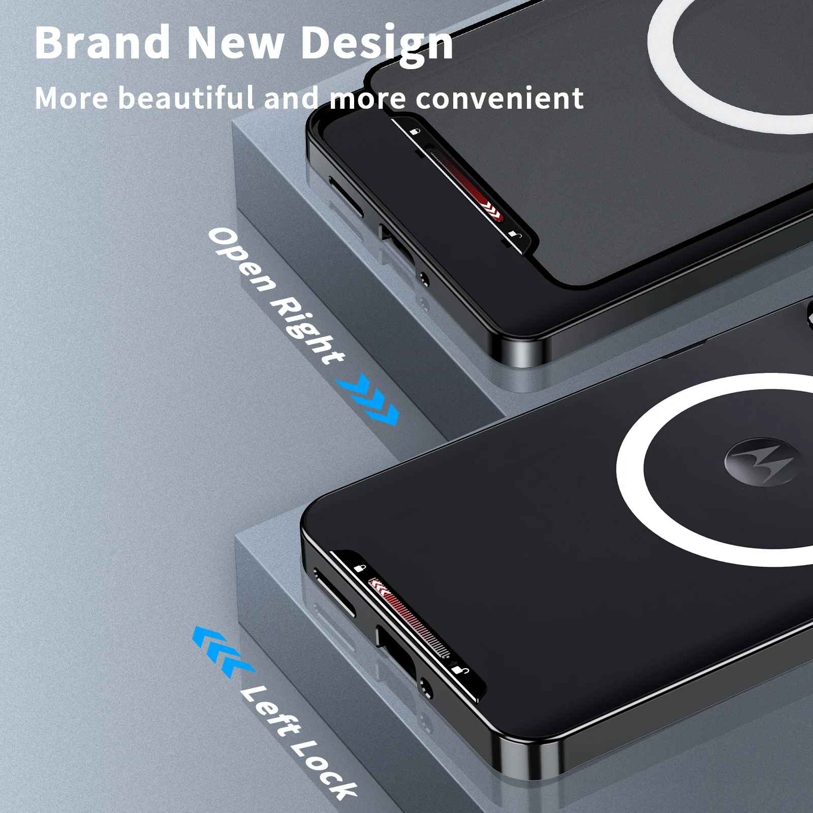 For Motorola Edge 50 Pro Case Metal Alloy Magnetic Aluminum Bumper PC Transparent Wireless Charge Cover For Moto Edge X50 Ultra