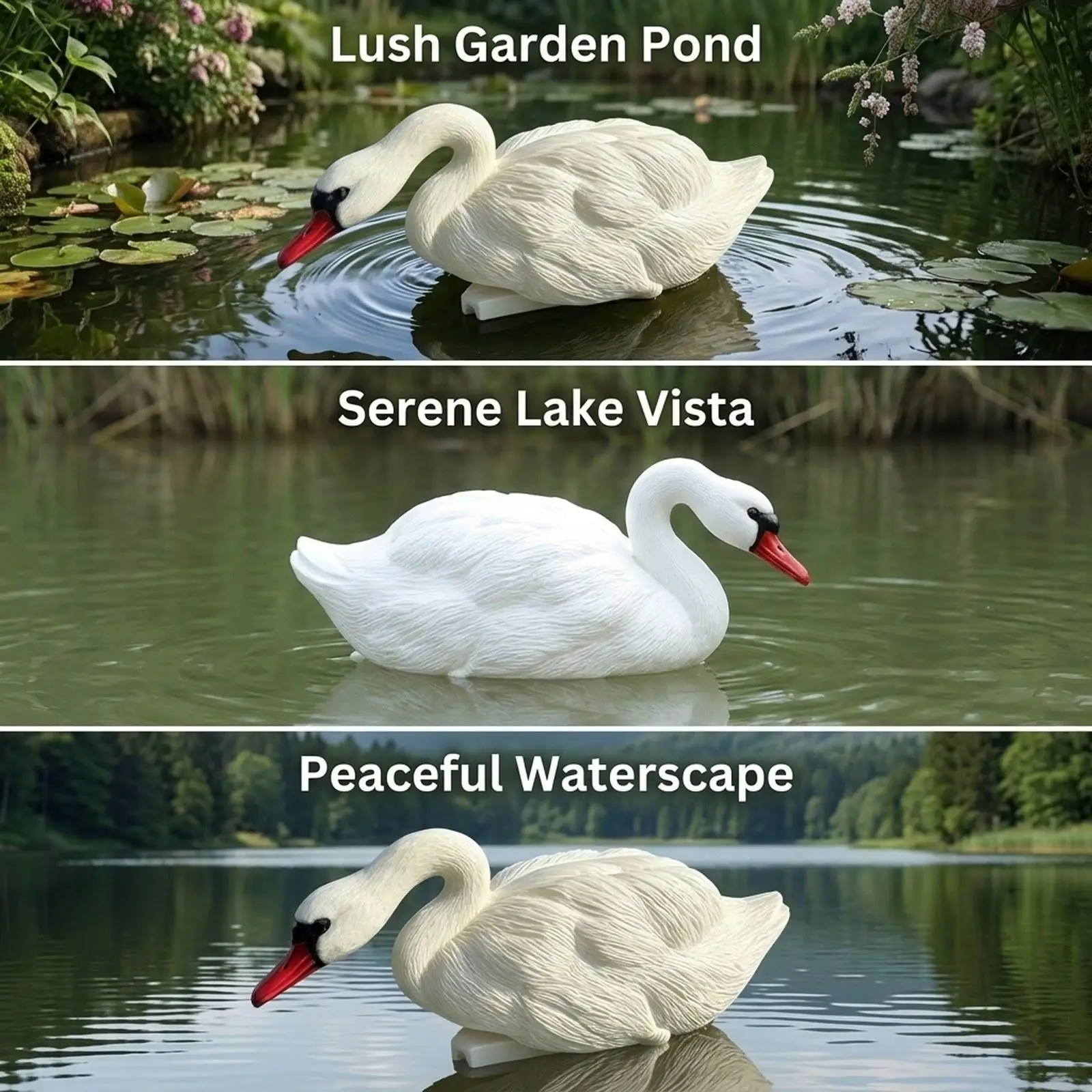 Swan Statue Swan Decoy Garden Decor Swimming Sculpture for Fields Pool Lawn Decoration