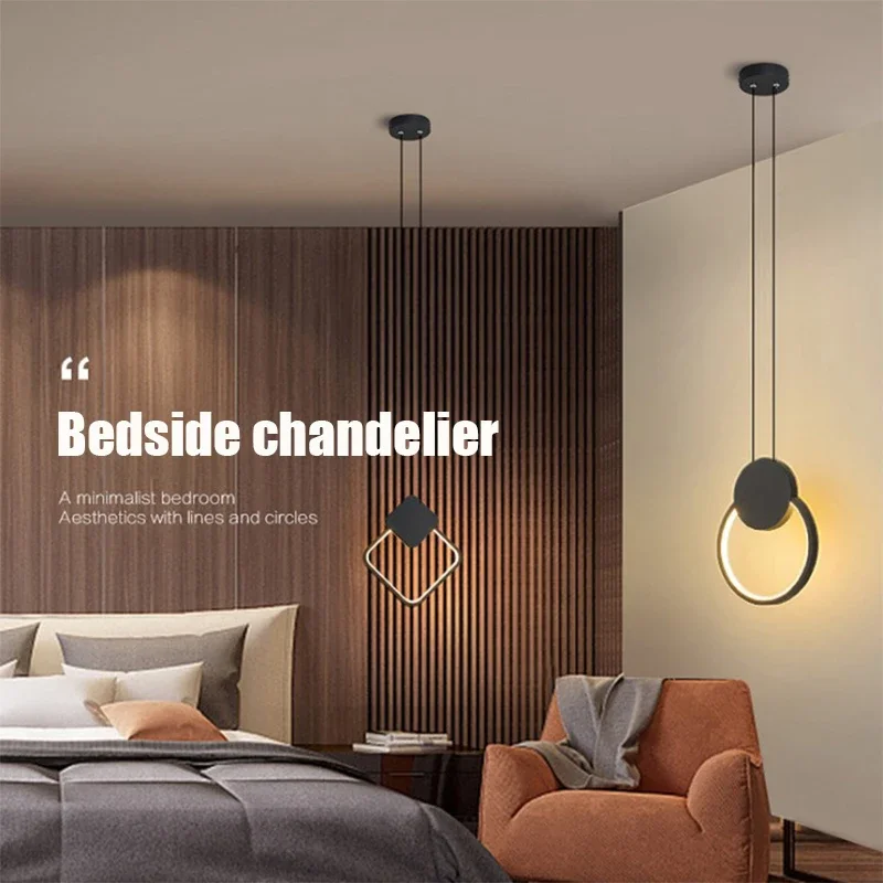 

Nordic Round Ring Led Pendant Lights Bedside Bedroom Kitchen Fixture Hanging Lamps Home Decoration Accessories Interior Lighting