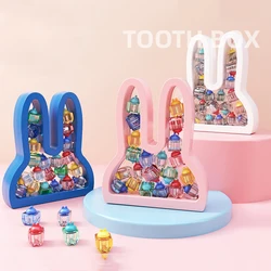 INS Cute Baby Tooth Box Milk Teeth Organizer Storage Rabbit Girl Collection Space Souvenir Case Infant Kid Gifts for Children