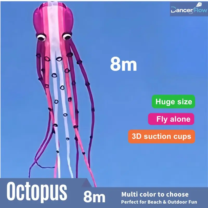 Globo Aerostático Gigante de Pulpo de 8m 15m – Globo Inflable Suave de Nailon Ripstop con Ojos 3D y Ventosas