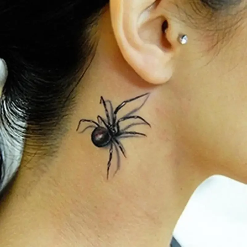 10Sheets Tattoo Sticker Spider Removable Waterproof Body Art Temporary Decal