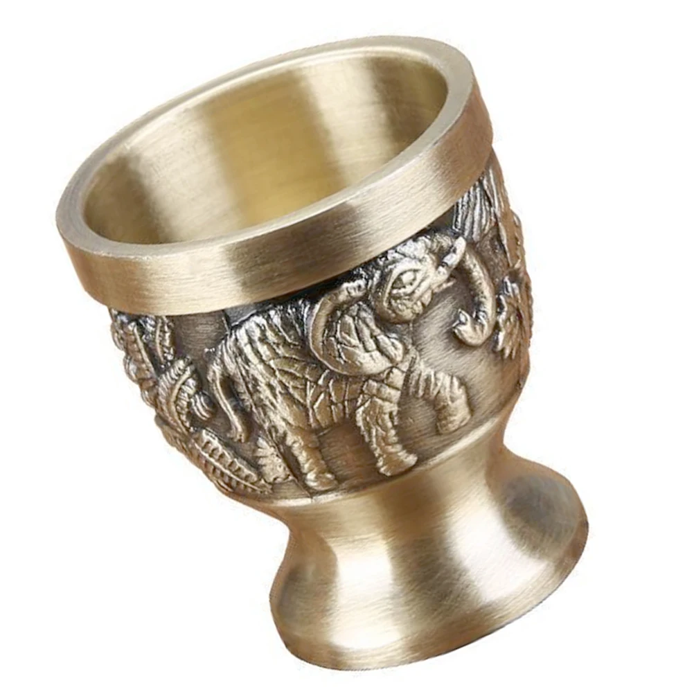 

Retro Divider Goblet Vintage Cups Mini Bronze Glass Small Size Coffee Beer Whiskey Milk Cocoa Cocktails Multi Functional