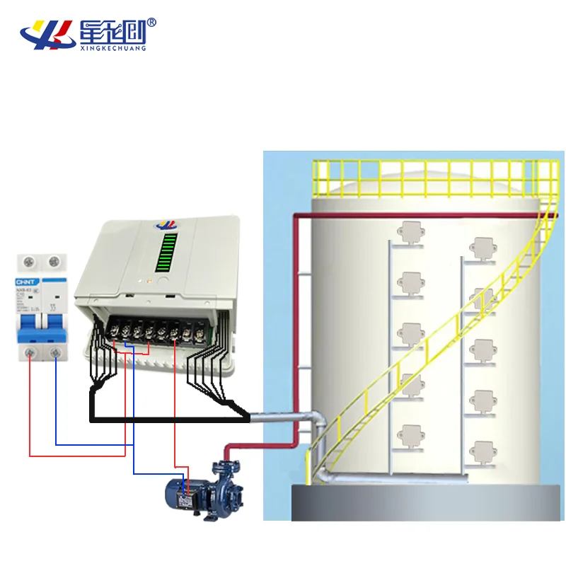 CY10 Multi-points Real-time Display Water Liquid Level Detection Controller with 3m Cables,AC110v-220V