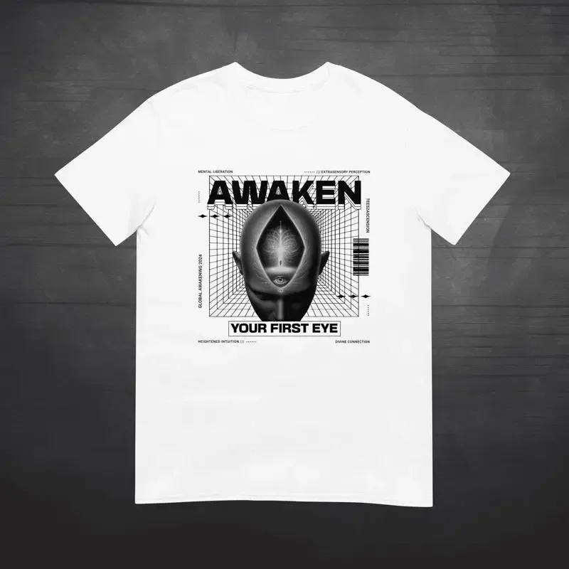 First Eye T Shirt white Reality Consciousness Spiritual Awakening Third Truth Seeker Open Your Mind