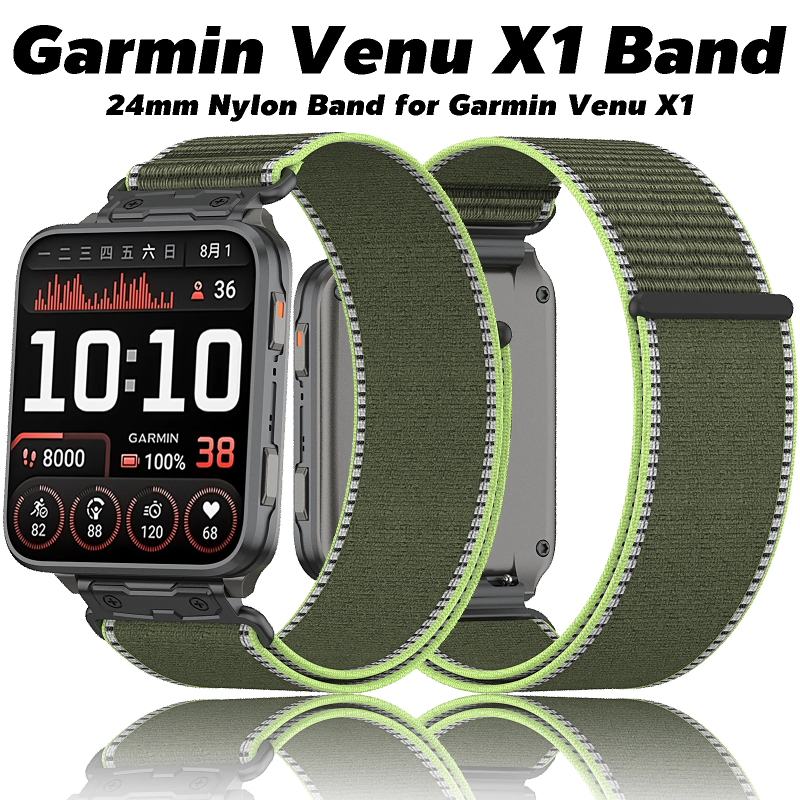 

24mm Nylon Band for Garmin Venu X1 Watch Bands Trail Loop Sport Strap Breathable Wristband for Garmin Venu X1 24mm Correa