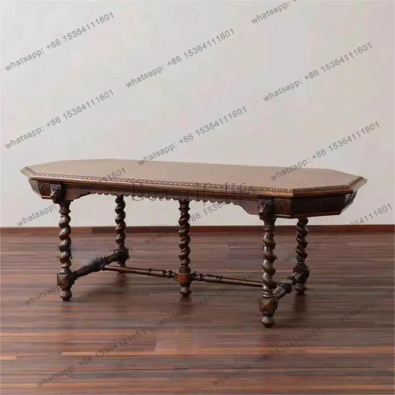 

Неоклассический резной овальный простой стол в средневековом стиле для дома и столовой