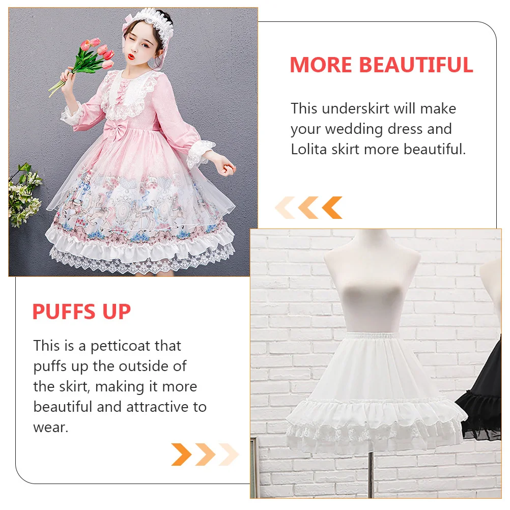 

1Pcs Wedding Dress Petticoat Puff Skirt 45cm Bubble Underskirt Lolita Tulle Skirt Party Costume Gauze Fashion Petticoat
