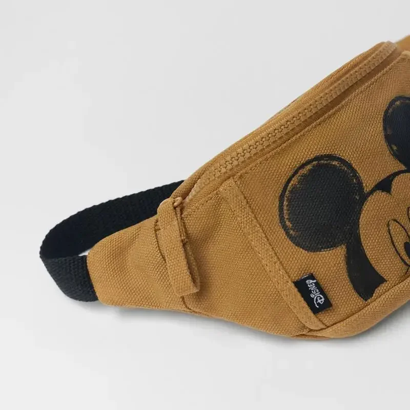 Disney Mickey Children\'s Waist Packs Fashion Brown Catoon Boys Waist Bag 2021 New Chest Bags Trendy Brand Kids Crossbody Bag