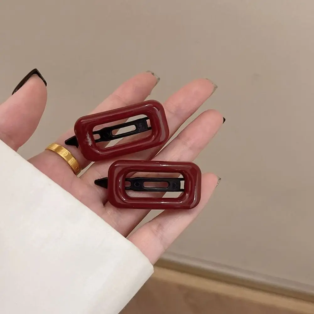 1 pair New Korean Style Hair Clips Square Light Weight Kids Hairgrips Morandi Color All Match Hair Accessories