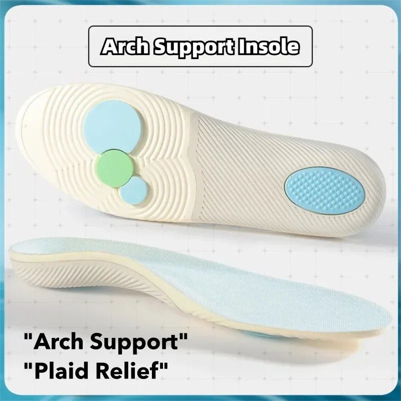 Soft Sole Shock-absorbing Sports Shoes Insoles of Arch Support Insoles Men's and Women's Flat Foot Orthopaedic Insoles 1 Pair