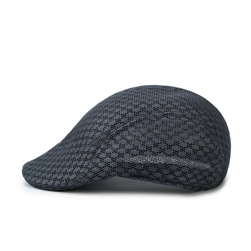 2021 New Summer Mens Hats Breathable Mesh Newsboy Caps Outdoor Gorro Hombre Boina Golf Hat Fashion Solid Flat Cap For Men