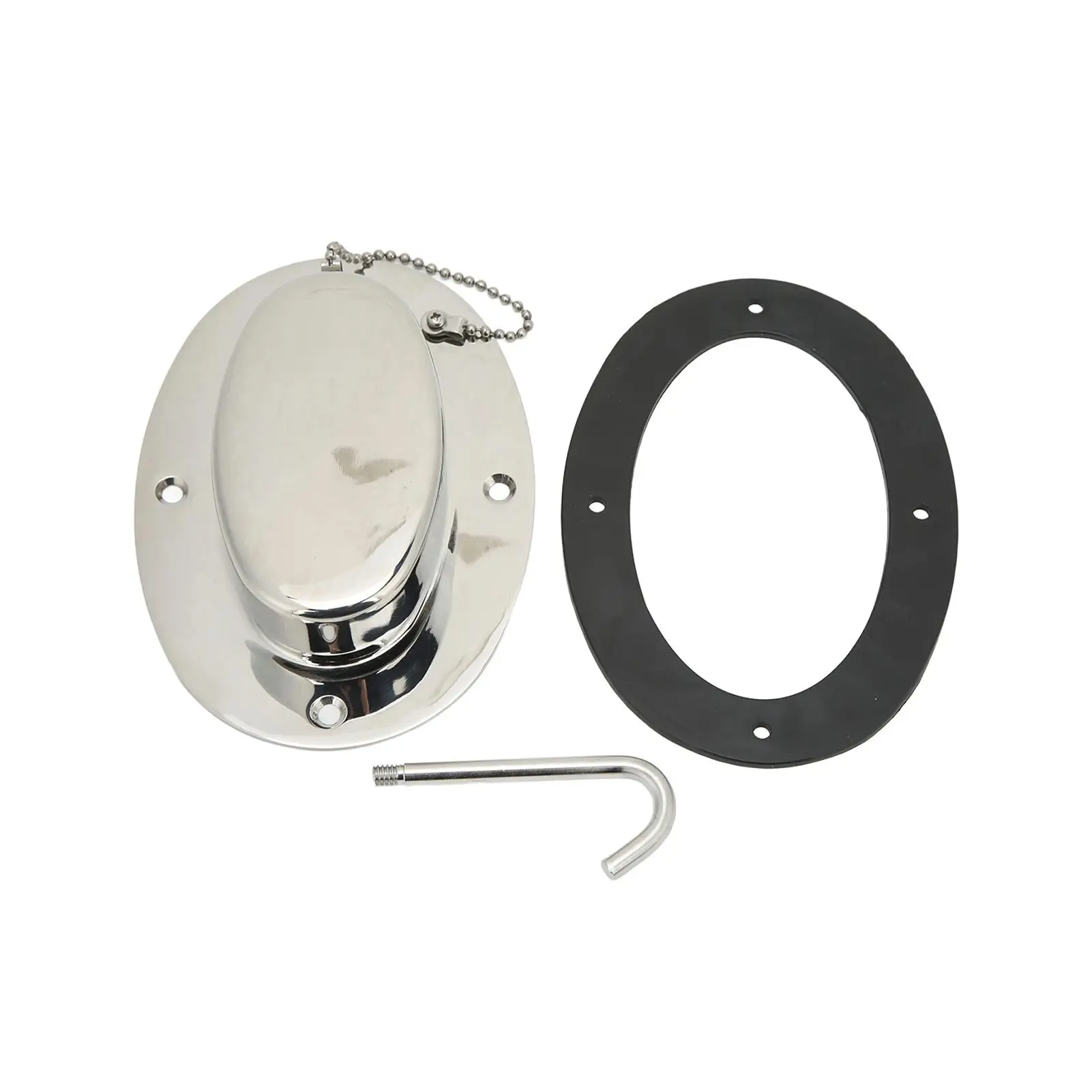 Kettendeckrohr aus Edelstahl 304, mit Gummidichtungsbasis, 6,32 x 4,47 Zoll Loch, 4,3 x 2,31 Zoll Marine-Yacht-Zubehör