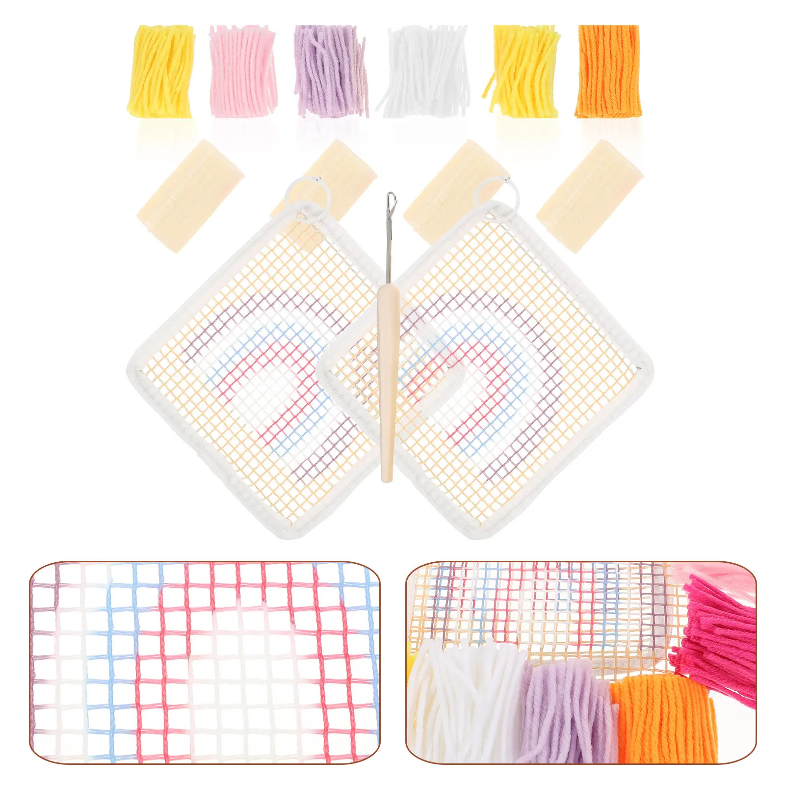 

Набор для вышивания ковриков-подставок: материалы для рукоделия, крючковой вязания, изготовления подставок под чашки, набор для рукоделия своими руками