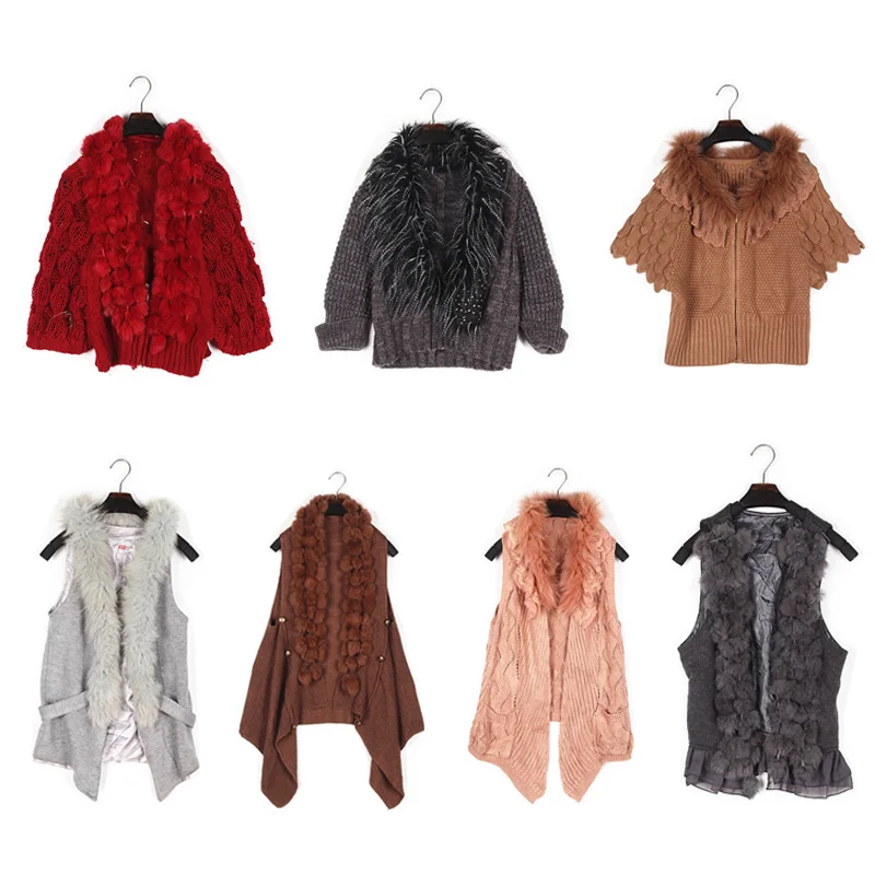 

VintageY2K Hippie Aalyptic вязаный жилет с воротником из кроличьего меха, открытый кардиган тысячелетия, женский модный осенний теплый V-ne