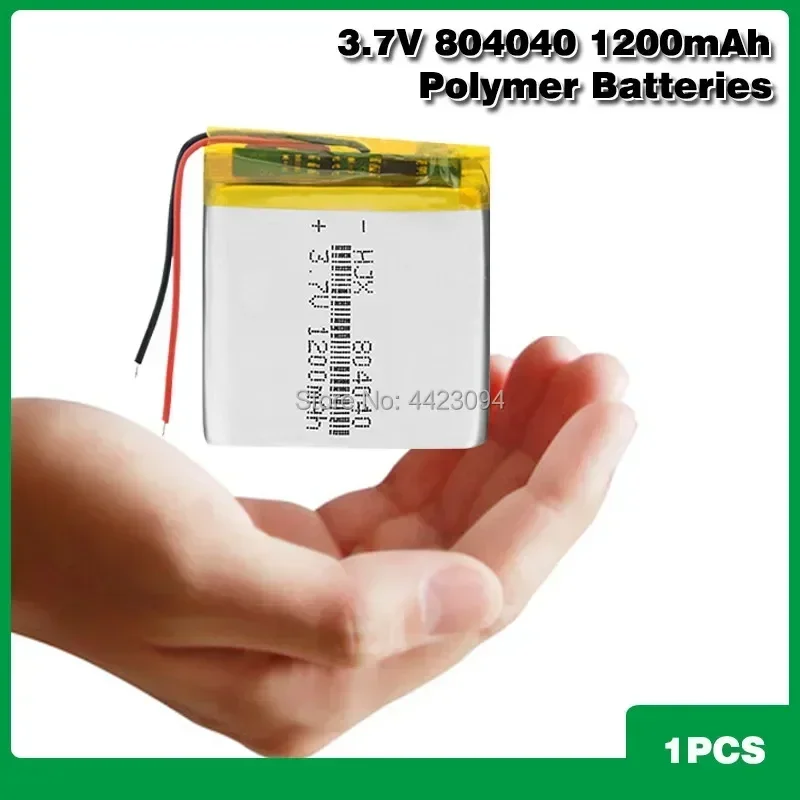 Rechargeable Li-ion Polymer Lithium Battery 3.7v Voltage 804040 1200mAh Li-Po Li-polymer Battery