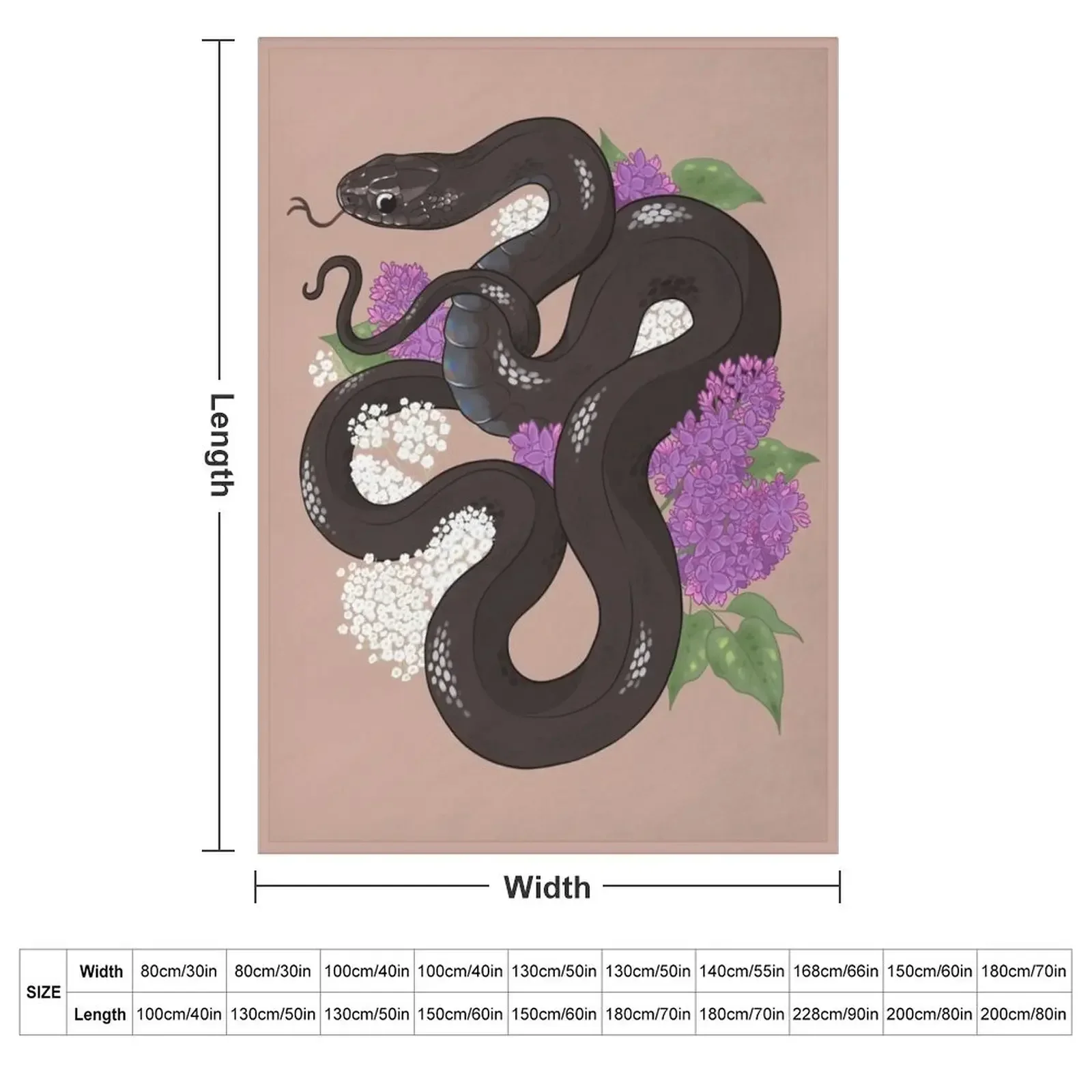 Mexican Black Kingsnake and Lilacs Throw Blanket decorative Bed Fashionable Flannel for sofa Luxury Stuffeds Blankets