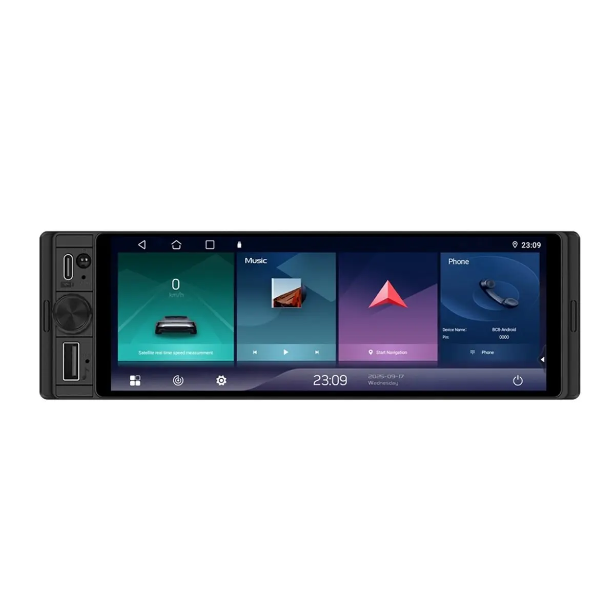 Y2398A*☀▃2+64G Android 15 Single Din 6.28inch Car Stereo Wireless Carplay Android Auto Radio, Mirror Link Navigation Bluetooth F