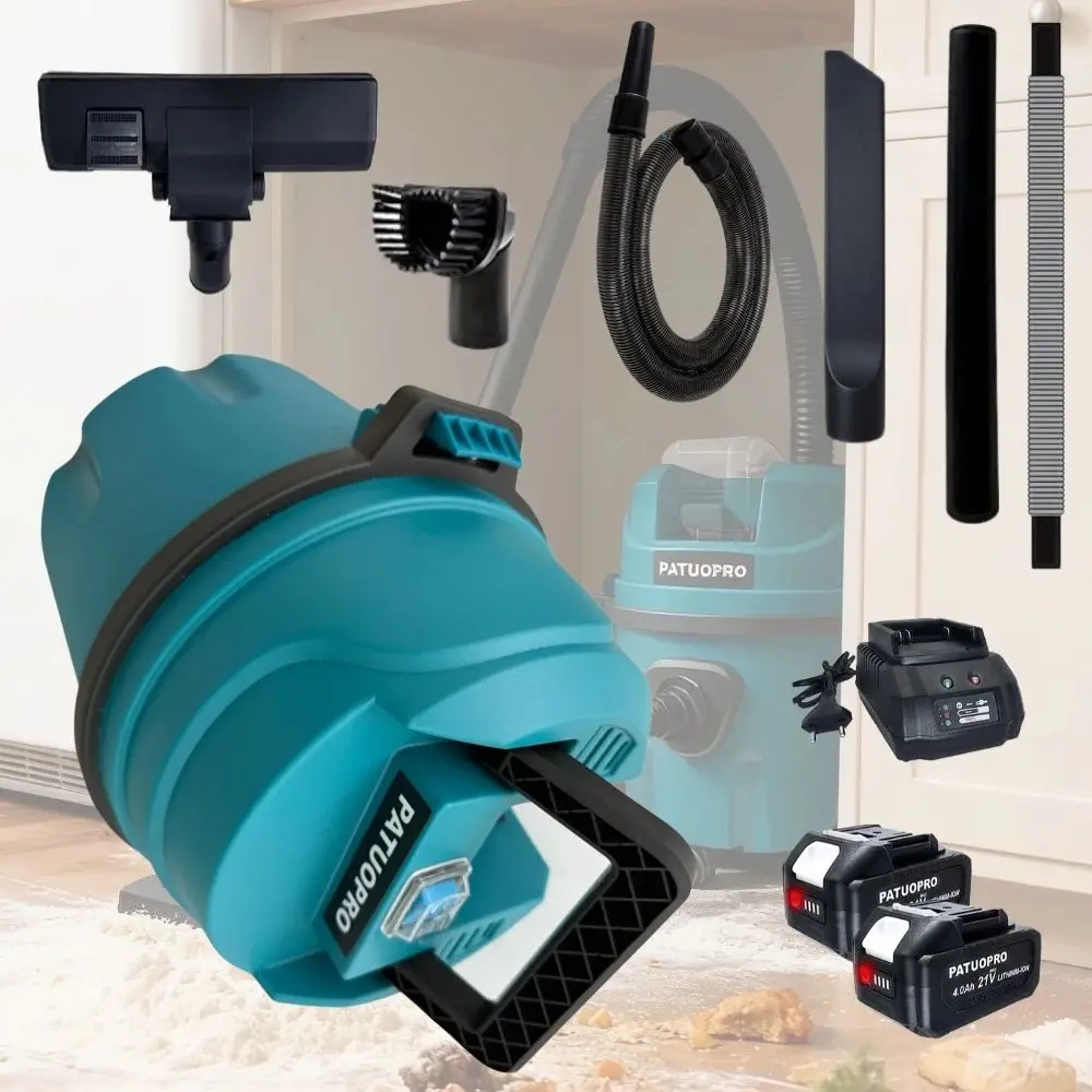

PATUOPRO Cordless Wet/Dry Vacuum Cleaner 10L Multifunction Floor Dust Car Pet Hair Cleaning Power Tool For Makita 18V Battery