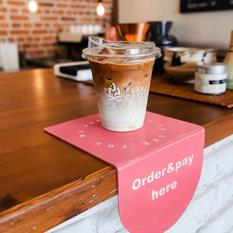 Sign Order Here Sign Pick Up Here Order Sign Cafe Label 15x12cm Acrylic Sign Board Counter Face Sign Tabletop Front Sign