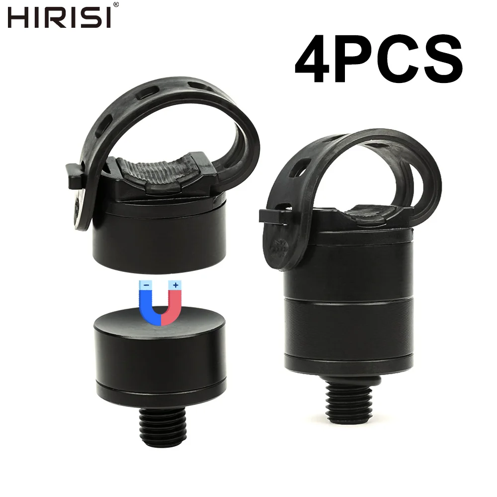 Hirisi 4 supports magnétiques pour cannes à carpe et repose-cannes - Support de pêche à dégagement rapide avec fixation sécurisée par sangle | Accessoires de pêche durables