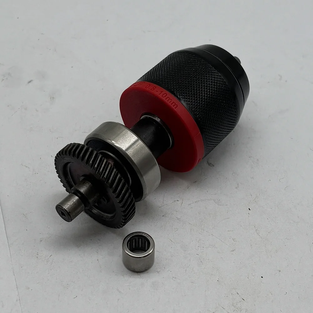 Metal Hand Tight Drill Chuck Assembly 10mm 47 Teeth Gear Set For Power Drilling Tools Black Compact Design Smooth Transmission