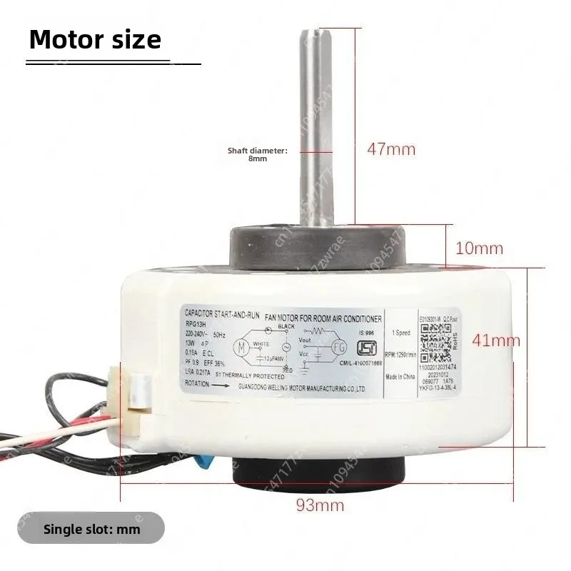 Air Conditioning Hanging 1-1.5 Fan Motor RPG13H YKFG - 13-4-38 L - 4