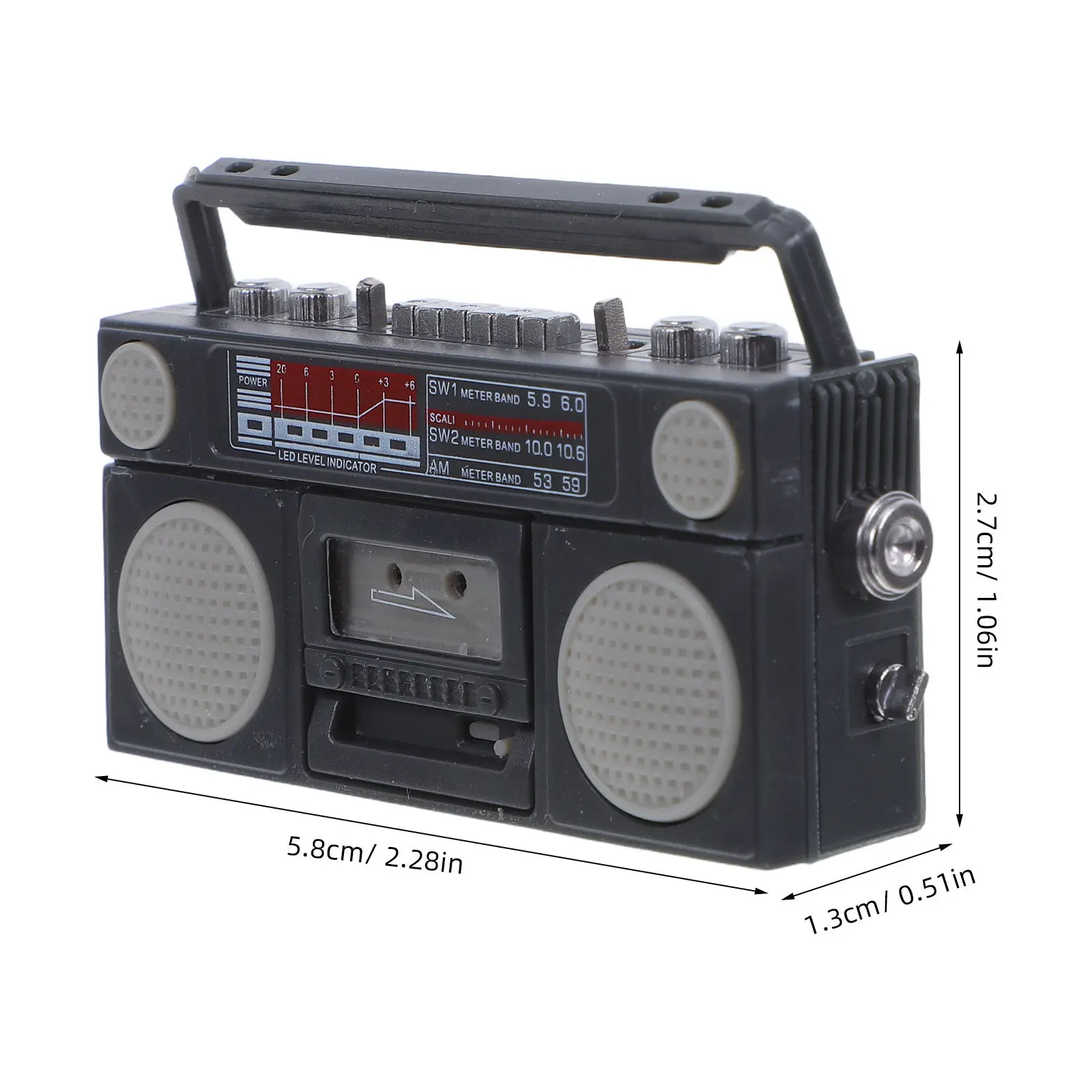 Miniature Radio Ornament Vintage Style Plastic Decor for Mini House Living Room Scene Compact Size