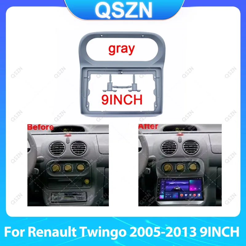 

Для Renault Twingo2005-2013GRE/матовый черный/серебристый 9-дюймовый автомобильный радиоприемник стерео Android GPS мультимедийное радио панель приборной панели рамка