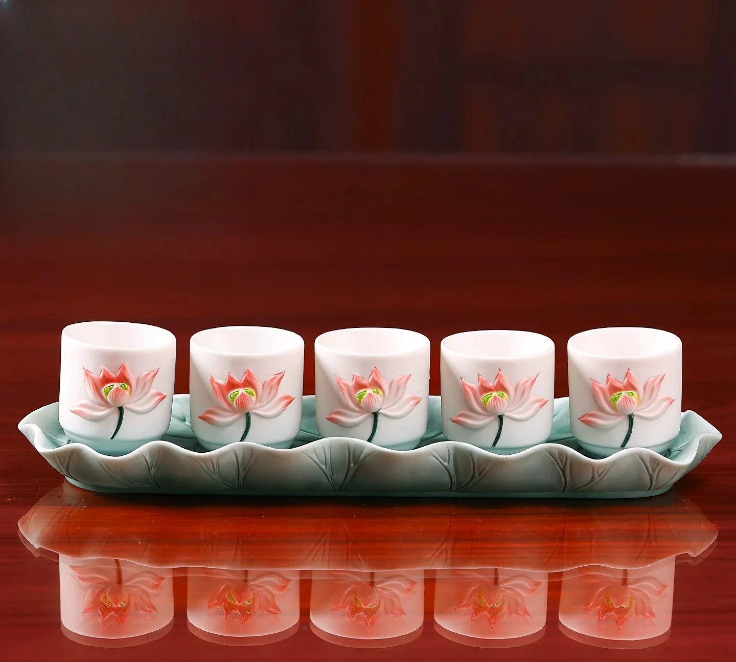 DSA Buddha Offering Teacup Lotus Triple Cup Home Buddhist Hall Offering Buddha Qiangong Water Purification Cup