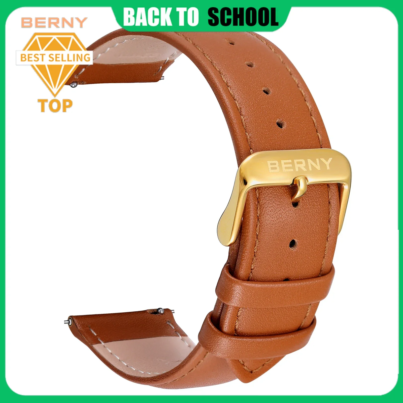 

Watchband Quick Release Top Genuine Brown Leather Strap Square Steel Buckle Width Marked 20mm 22mm Waterpoof Папружка Band