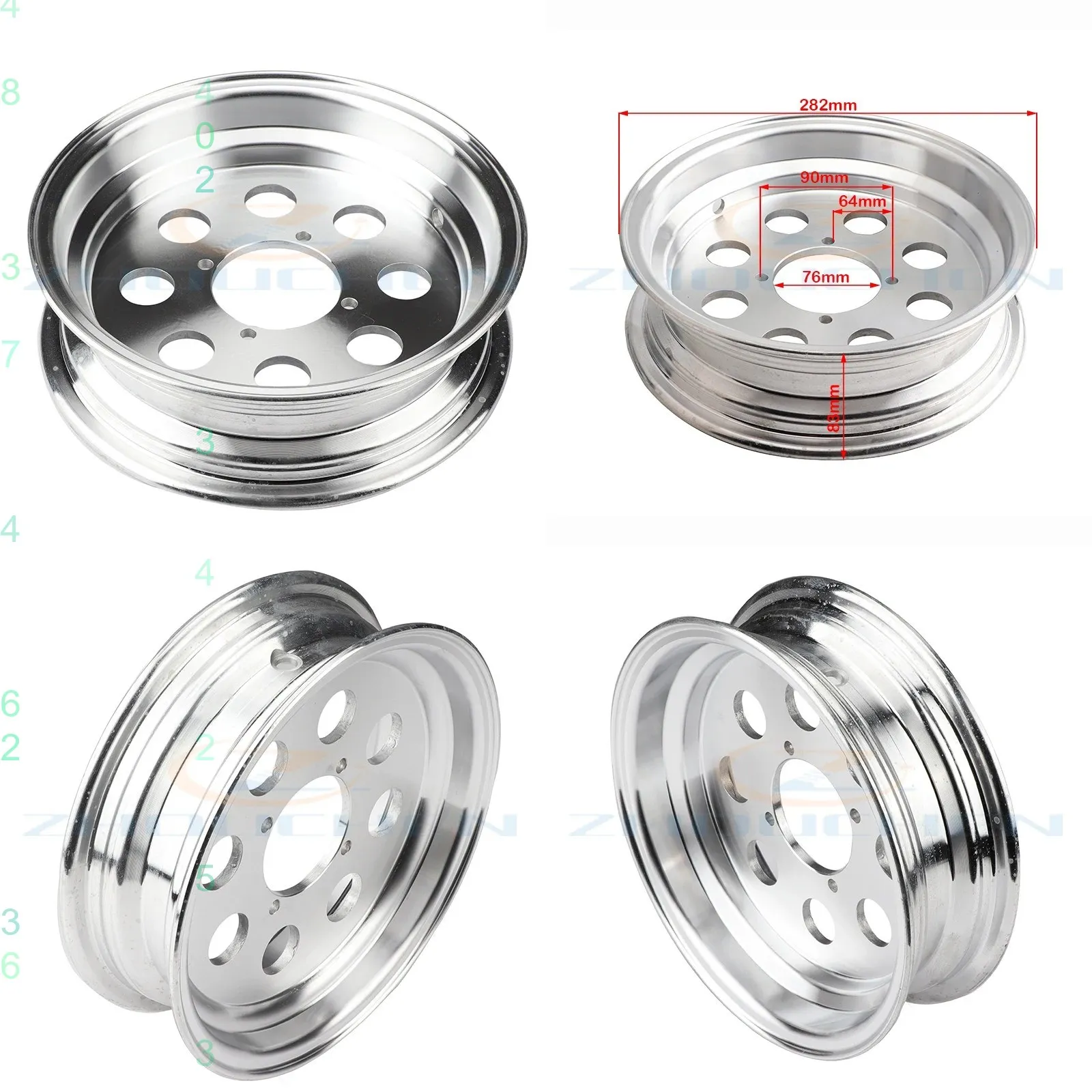 2.5-10 Inch Front Wheel for Monkey Bike Aluminum Hub 8 Hole Vacuum Tire