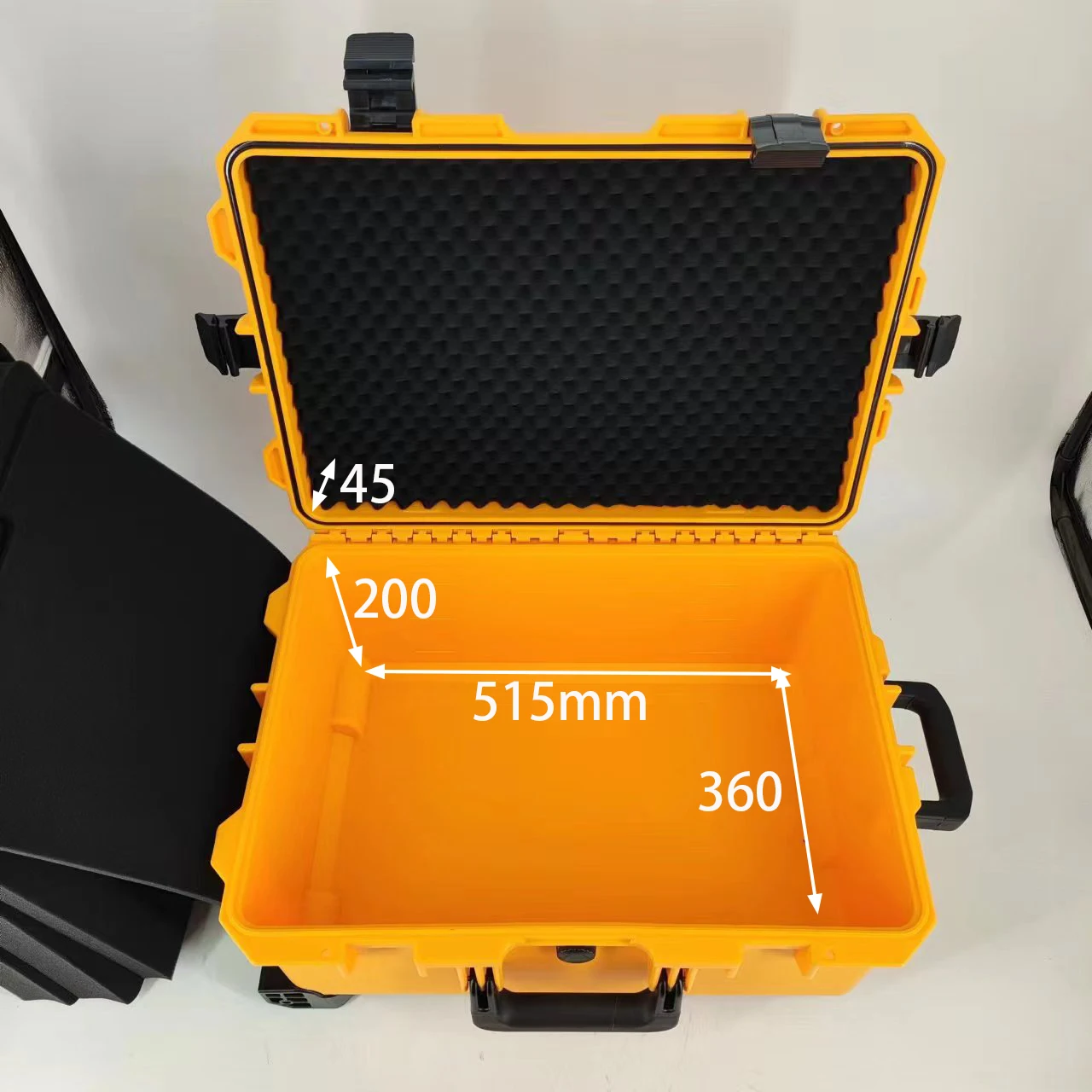 DPC112-2 Orange hard plastic waterproof shockproof equipment safety protection case with wheels and tie rods